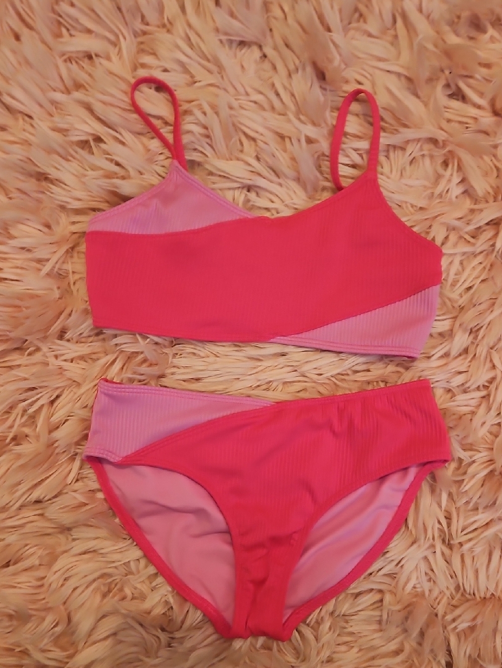Girls Abercrombie kids two tone pink bikini.  Size 11/12
